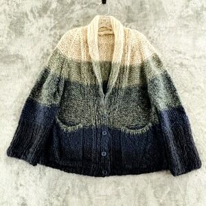 Mes Desmoiselles Mallord Chunky Knit Cardigan Sweater M Mohair Ombre‎ Stripe